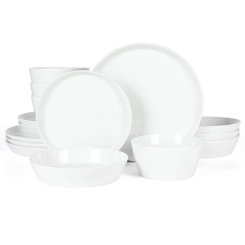 Martha Stewart Selma Chip Scratch Resistant Dinnerware Set Plates and Bowls Dishes Set White Wayfair